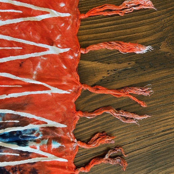 Bathing Suit Cover Up with Mini Tassels / Wear Multiple Ways Halter Top / Skirt - Picture 13 of 16